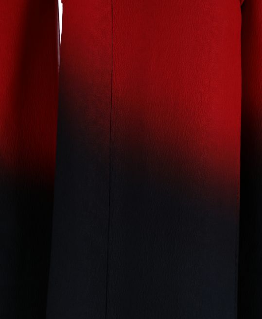 参列振袖[無地][シンプル]赤×黒グラデ[身長163cmまで]No.394
